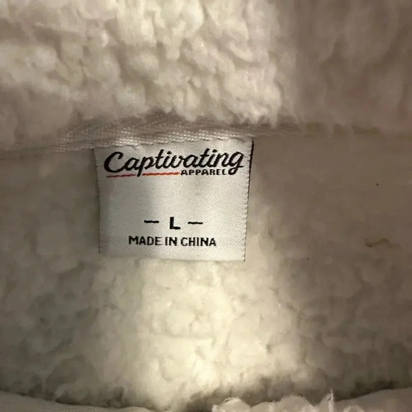 Captivating OU Sherpa Vest Size Large Cream Sooners Football Fall Warm Fuzzy - Picture 3 of 6